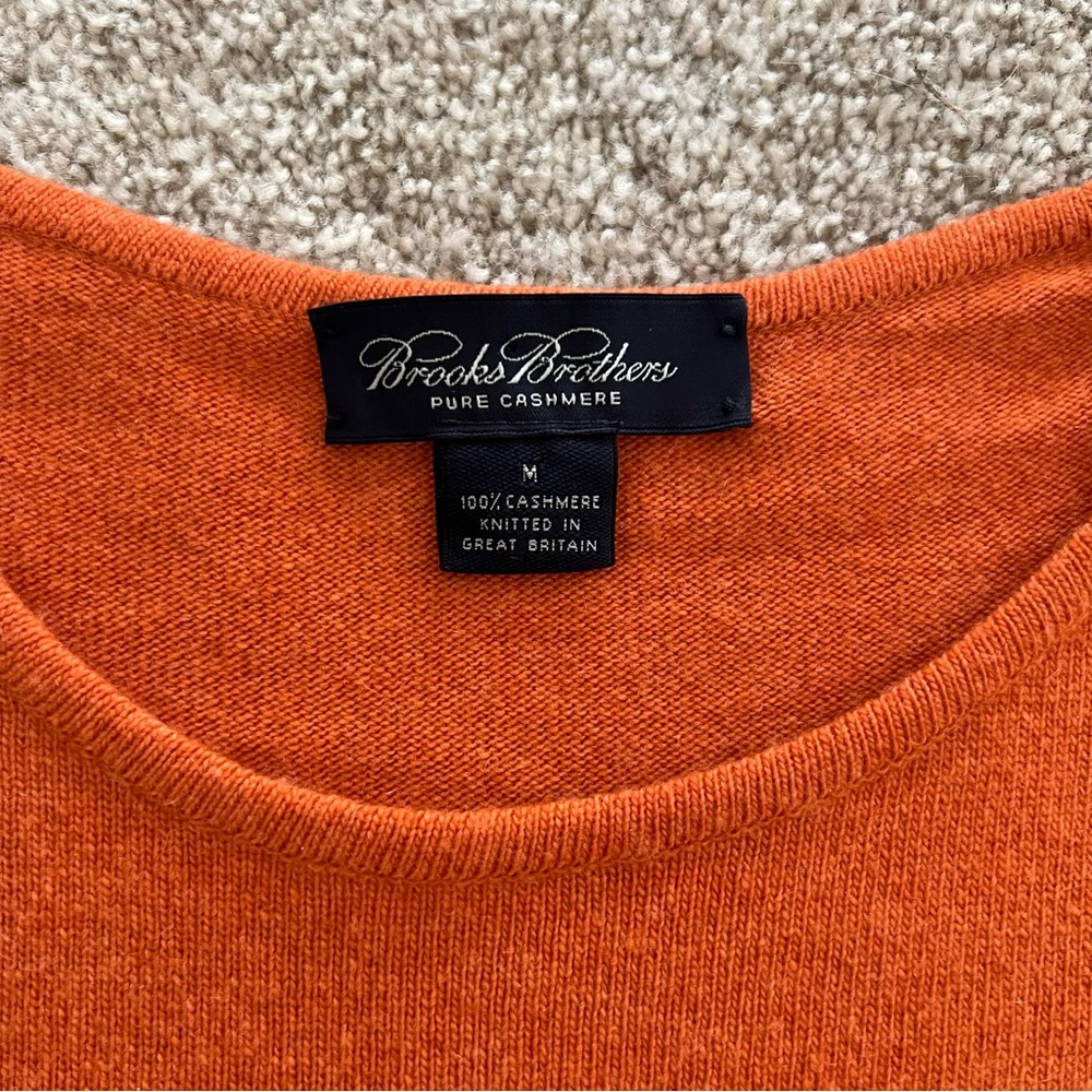SOLDBrooks Brothers Pure Cashmere Orange Minimalist Top - Picture 2 of 7
